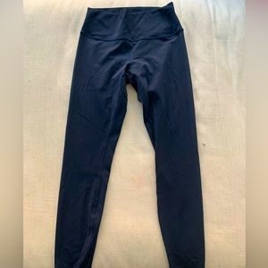 LuLu Lemon wunder under high waisted full length leggings size 8 Navy Blue